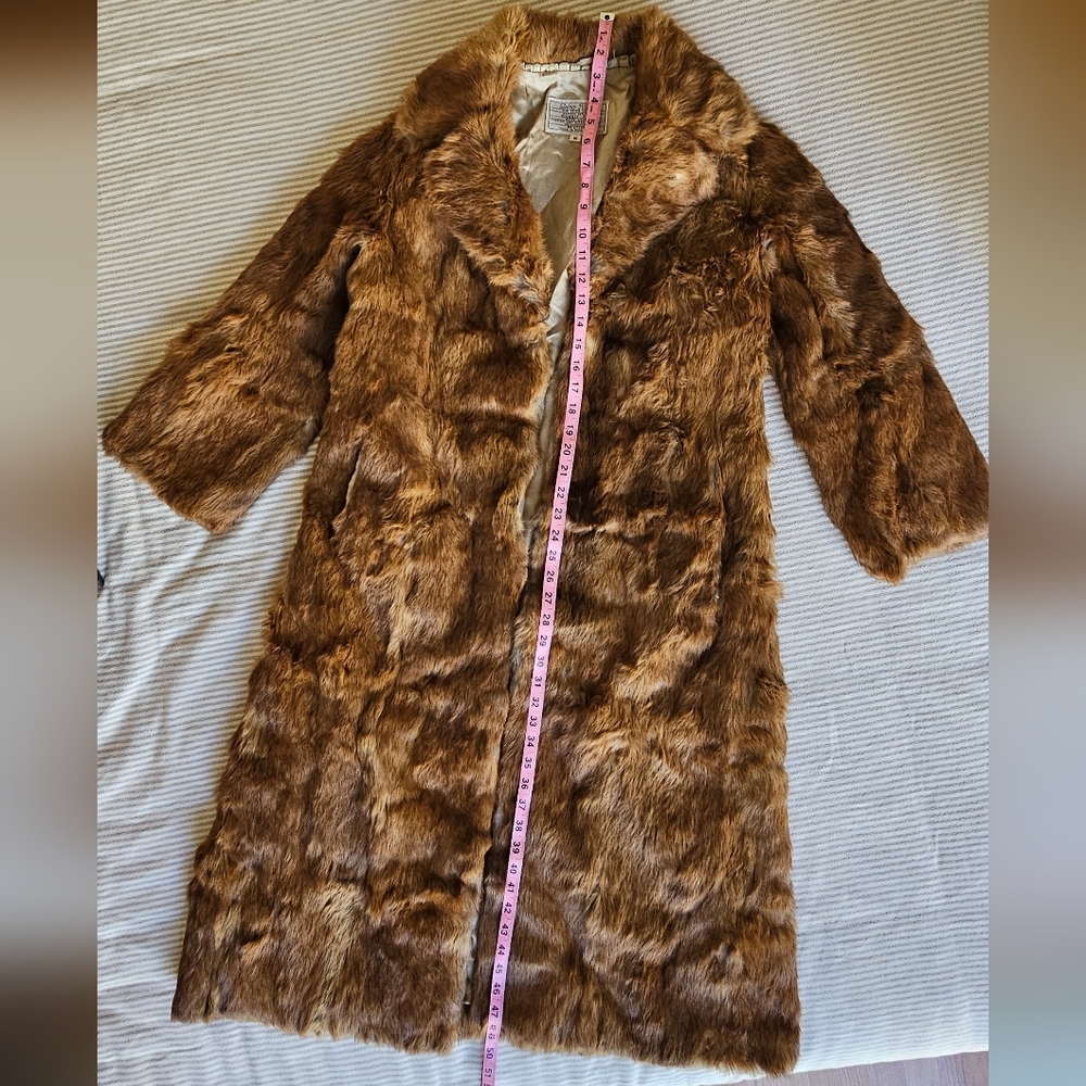 Dino Ricco Vintage Rabbit Fur - Full Length Coat Size Medium